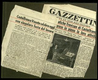 Testimonianze delle officine grafiche Trevisan di Castelfranco Veneto con la documentazione della distruzione a causa di un incendio il 9 gennaio 1956 fino alla ripresa dell'attività nel gennaio 1957