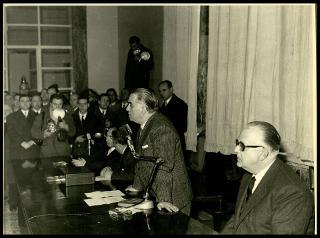 Giovanni Gronchi partecipa all'inaugurazione del grande bacino di carenaggio della Società esercizio bacini napoletani