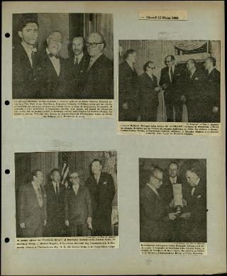 Viaggio in America di Giovanni Gronchi con la moglie Carla Bissatini (ritagli del giornale "Il Progresso Italo-Americano" di New York)