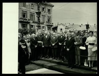 Giovanni Gronchi partecipa alla celebrazione del Cinquantenario del traforo del Sempione (1906-1956)