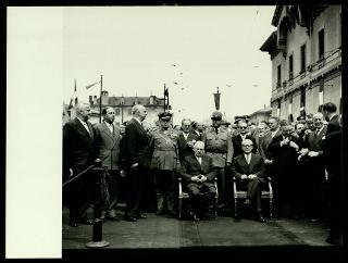 Giovanni Gronchi partecipa alla celebrazione del Cinquantenario del traforo del Sempione (1906-1956)