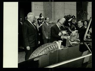 Giovanni Gronchi partecipa alla celebrazione del Cinquantenario del traforo del Sempione (1906-1956)