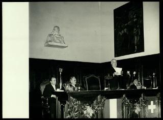 Giovanni Gronchi partecipa alla celebrazione del Cinquantenario del traforo del Sempione (1906-1956)