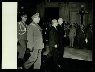 Giovanni Gronchi partecipa alla celebrazione del Cinquantenario del traforo del Sempione (1906-1956)