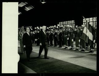 Giovanni Gronchi partecipa alla celebrazione del Cinquantenario del traforo del Sempione (1906-1956)