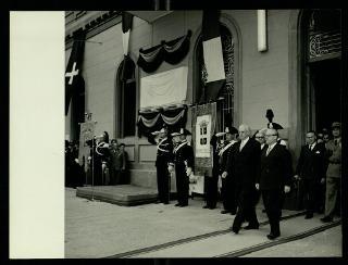 Giovanni Gronchi partecipa alla celebrazione del Cinquantenario del traforo del Sempione (1906-1956)