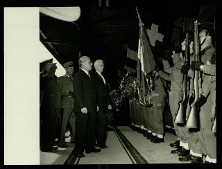 Giovanni Gronchi partecipa alla celebrazione del Cinquantenario del traforo del Sempione (1906-1956)