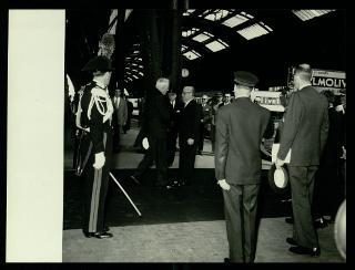 Giovanni Gronchi partecipa alla celebrazione del Cinquantenario del traforo del Sempione (1906-1956)
