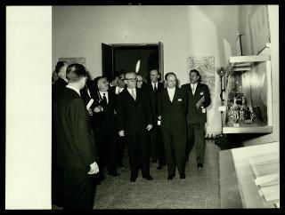 Giovanni Gronchi partecipa alla celebrazione del Cinquantenario del traforo del Sempione (1906-1956)