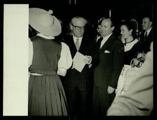 Giovanni Gronchi partecipa alla celebrazione del Cinquantenario del traforo del Sempione (1906-1956)