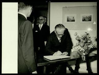 Giovanni Gronchi partecipa alla celebrazione del Cinquantenario del traforo del Sempione (1906-1956)