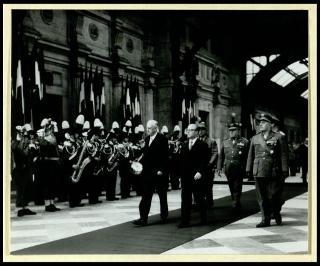 Giovanni Gronchi partecipa alla celebrazione del Cinquantenario del traforo del Sempione (1906-1956)