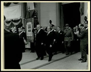 Giovanni Gronchi partecipa alla celebrazione del Cinquantenario del traforo del Sempione (1906-1956)