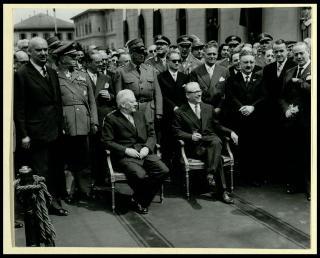Giovanni Gronchi partecipa alla celebrazione del Cinquantenario del traforo del Sempione (1906-1956)