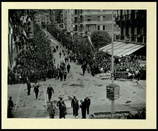 Giovanni Gronchi partecipa alla celebrazione del Cinquantenario del traforo del Sempione (1906-1956)