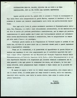 Giovanni Gronchi partecipa alla rassegna internazionale elettronica, nucleare e teleradiocinematografica tenutasi al Palazzo dei Congressi di Roma EUR dal 28 giugno al 15 luglio 1956