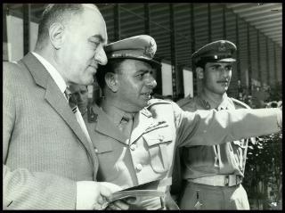 Giovanni Gronchi partecipa alla rassegna internazionale elettronica, nucleare e teleradiocinematografica tenutasi al Palazzo dei Congressi di Roma EUR dal 28 giugno al 15 luglio 1956