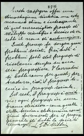 Giovanni Gronchi partecipa alla rassegna internazionale elettronica, nucleare e teleradiocinematografica tenutasi al Palazzo dei Congressi di Roma EUR dal 28 giugno al 15 luglio 1956