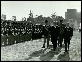 Giovanni Gronchi al 104° annuale del Corpo delle guardie di Pubblica Sicurezza allo Stadio dei marmi a Roma