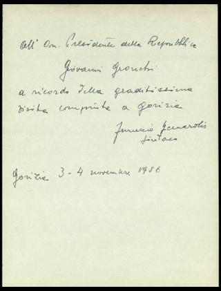 Giovanni Gronchi visita Gorizia il 3 e 4 novembre 1956