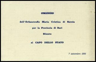 L'orfanotrofio Maria Cristina di Savoia a Bitonto negli anni fine '40 e '50