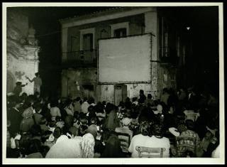 Proiezioni con il cinemobile nel 1956
