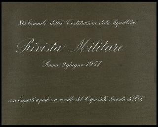 Giovanni Gronchi assiste alla rivista militare a Roma per l'XI annuale della costituzione della Repubblica