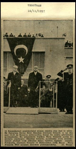 Ritagli di giornali della stampa turca sul viaggio di Gronchi ad Ankara ed Istanbul