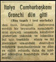 Ritagli di giornali della stampa turca sul viaggio di Gronchi ad Ankara ed Istanbul