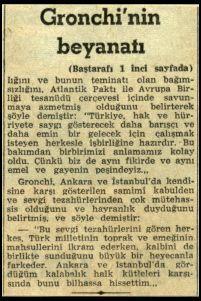 Ritagli di giornali della stampa turca sul viaggio di Gronchi ad Ankara ed Istanbul