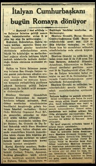 Ritagli di giornali della stampa turca sul viaggio di Gronchi ad Ankara ed Istanbul