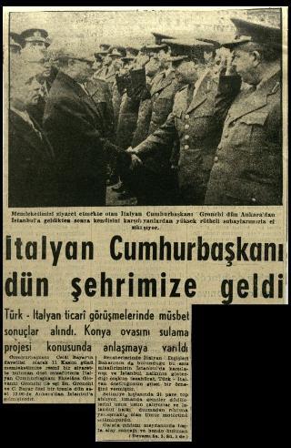 Ritagli di giornali della stampa turca sul viaggio di Gronchi ad Ankara ed Istanbul