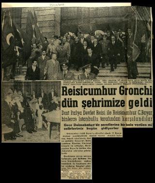 Ritagli di giornali della stampa turca sul viaggio di Gronchi ad Ankara ed Istanbul