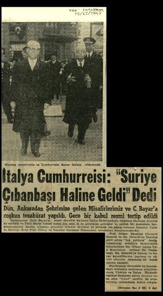 Ritagli di giornali della stampa turca sul viaggio di Gronchi ad Ankara ed Istanbul