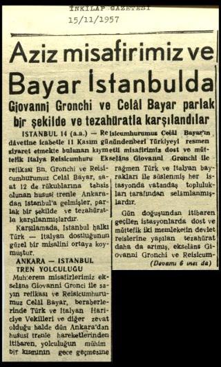 Ritagli di giornali della stampa turca sul viaggio di Gronchi ad Ankara ed Istanbul