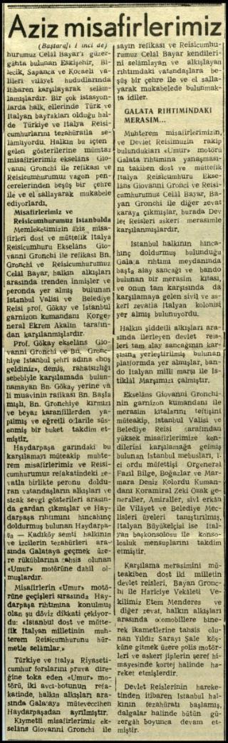 Ritagli di giornali della stampa turca sul viaggio di Gronchi ad Ankara ed Istanbul