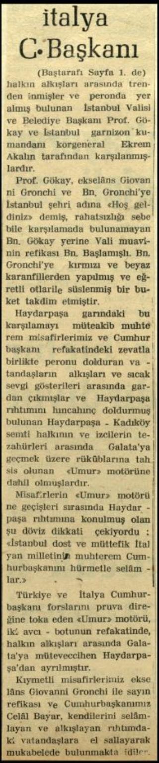 Ritagli di giornali della stampa turca sul viaggio di Gronchi ad Ankara ed Istanbul