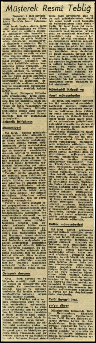 Ritagli di giornali della stampa turca sul viaggio di Gronchi ad Ankara ed Istanbul
