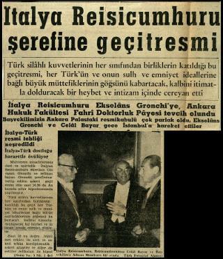 Ritagli di giornali della stampa turca sul viaggio di Gronchi ad Ankara ed Istanbul