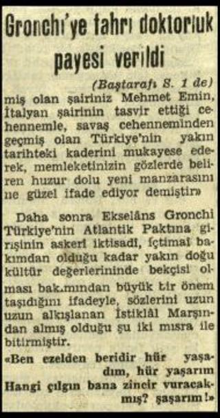 Ritagli di giornali della stampa turca sul viaggio di Gronchi ad Ankara ed Istanbul
