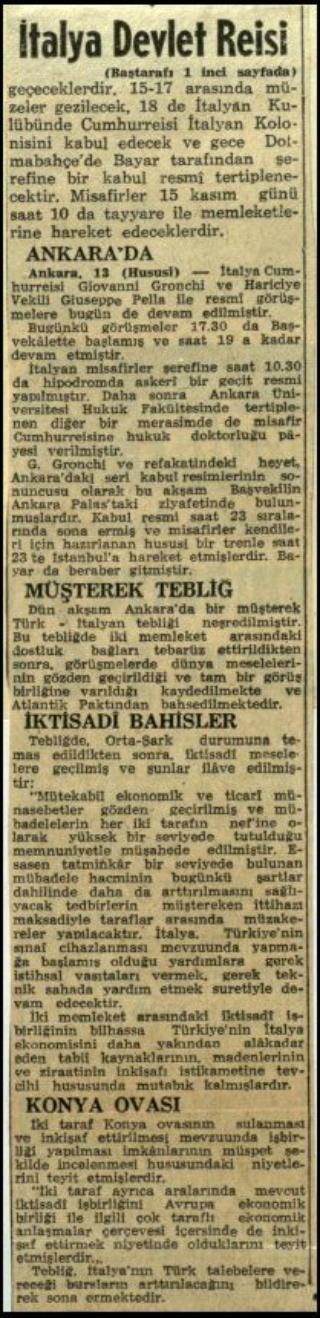 Ritagli di giornali della stampa turca sul viaggio di Gronchi ad Ankara ed Istanbul