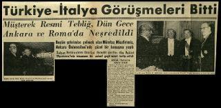 Ritagli di giornali della stampa turca sul viaggio di Gronchi ad Ankara ed Istanbul