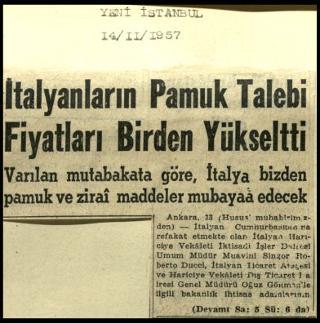 Ritagli di giornali della stampa turca sul viaggio di Gronchi ad Ankara ed Istanbul