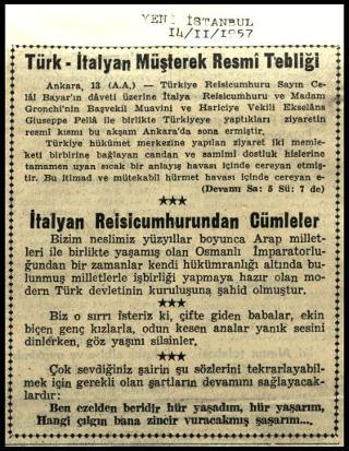 Ritagli di giornali della stampa turca sul viaggio di Gronchi ad Ankara ed Istanbul
