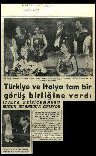 Ritagli di giornali della stampa turca sul viaggio di Gronchi ad Ankara ed Istanbul