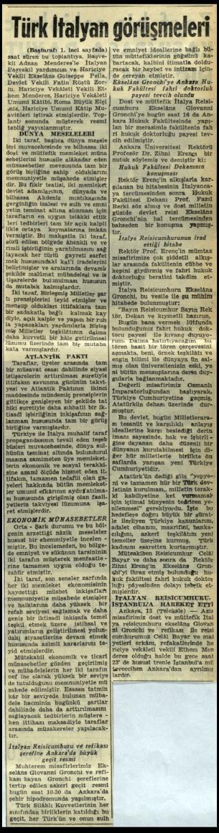 Ritagli di giornali della stampa turca sul viaggio di Gronchi ad Ankara ed Istanbul