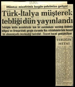Ritagli di giornali della stampa turca sul viaggio di Gronchi ad Ankara ed Istanbul