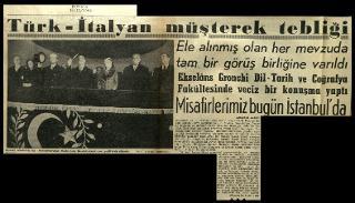 Ritagli di giornali della stampa turca sul viaggio di Gronchi ad Ankara ed Istanbul