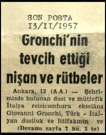 Ritagli di giornali della stampa turca sul viaggio di Gronchi ad Ankara ed Istanbul