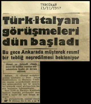 Ritagli di giornali della stampa turca sul viaggio di Gronchi ad Ankara ed Istanbul
